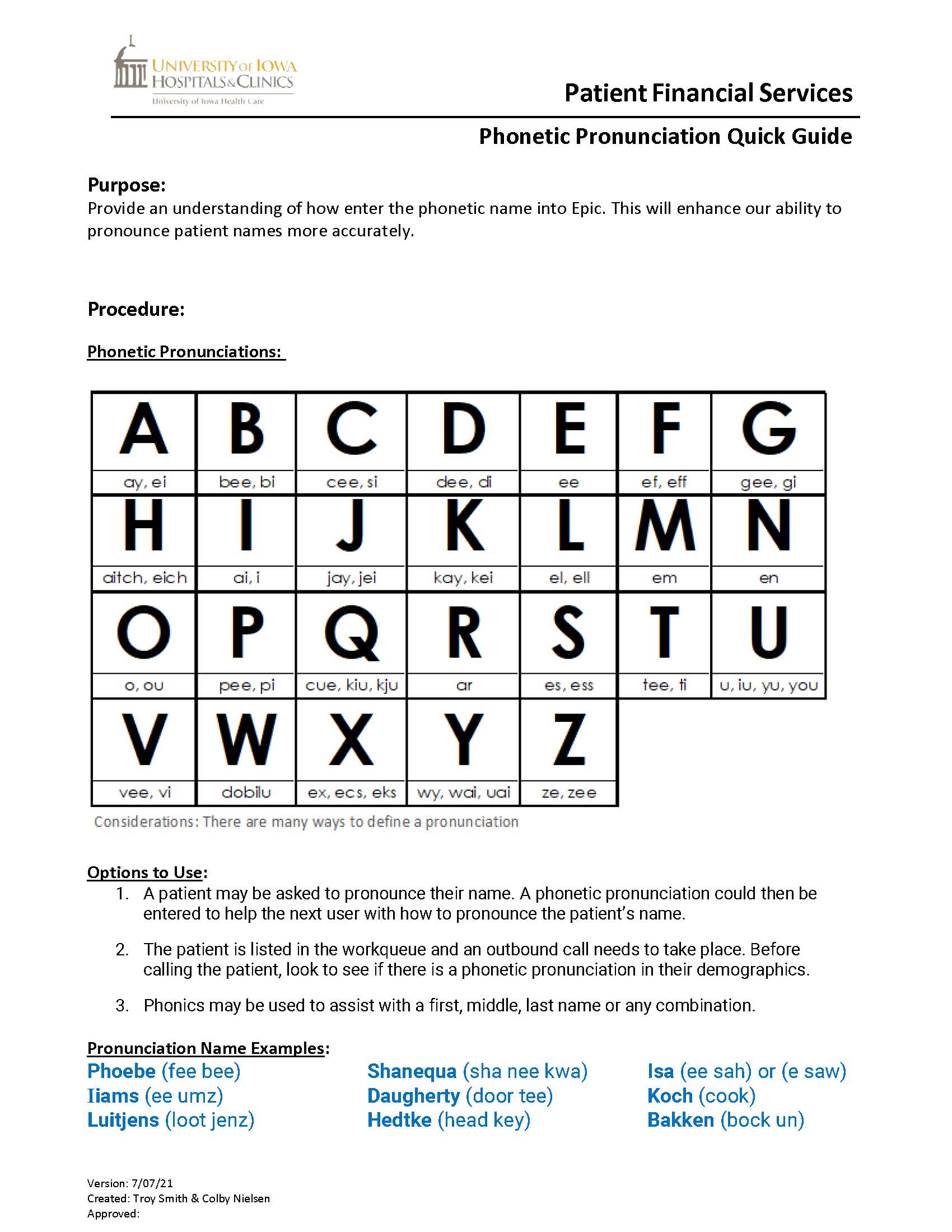 Phonetic Pronunciation Quick Guide: How to enter a phonetic name into